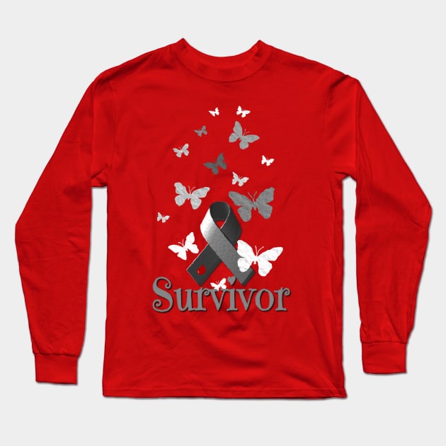 Survivor! Diabetes Awareness Ribbon Long Sleeve T-Shirt by AlondraHanley